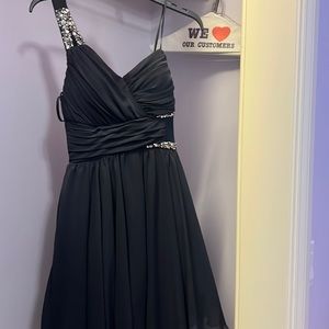 Navy sequin homecoming dress